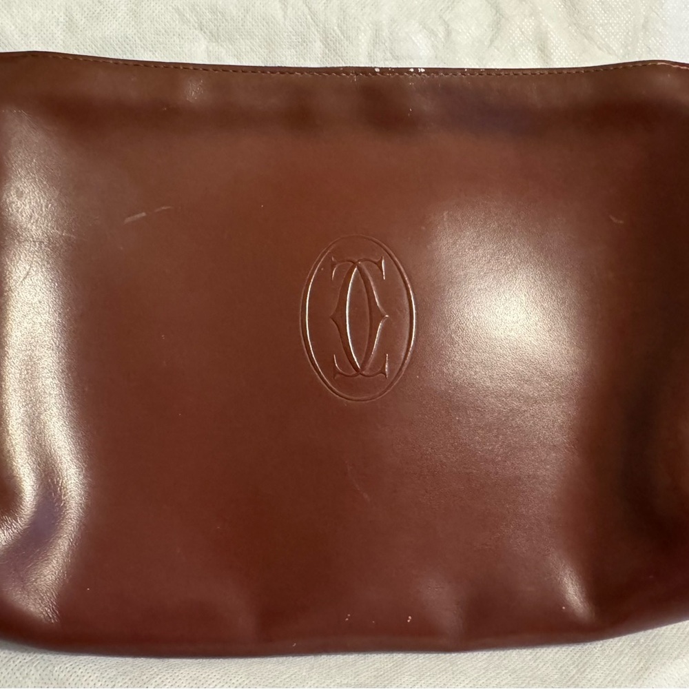 Cartier Red Must de Cartier Leather Clutch Bag Dark red